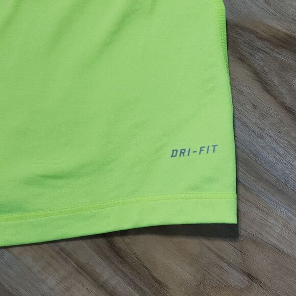 💜Nike Neon Yellow Fleece Lined Athletic Long Sleeve Top Medium - Picture 6 of 9